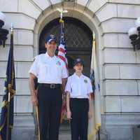 <p>Chief Kugler with &quot;chief&quot; Angelina of Saddle Brook.</p>