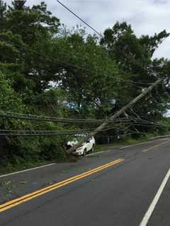 Car Crash Brings Down Pole, Wires, Causing Hours-Long Route 9A Closure