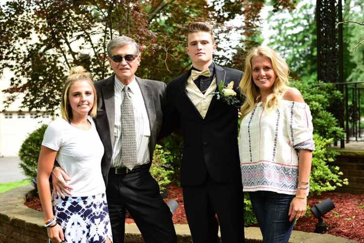 Richard Siero, 17 of Paramus, with his family.