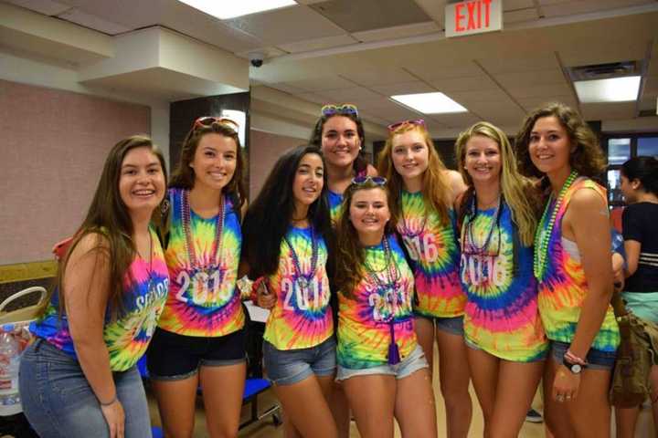 Members of the Bronxville High School Class of 2015 on the first day of school.