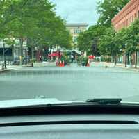 <p>The barriers go up to allow for outdoor seating at downtown restaurants.</p>