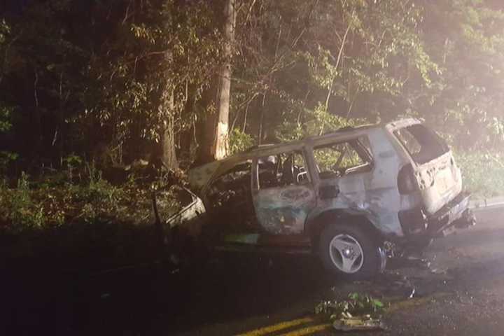 Driver Seriously Injured When Fire Breaks Out After Ramapo Crash