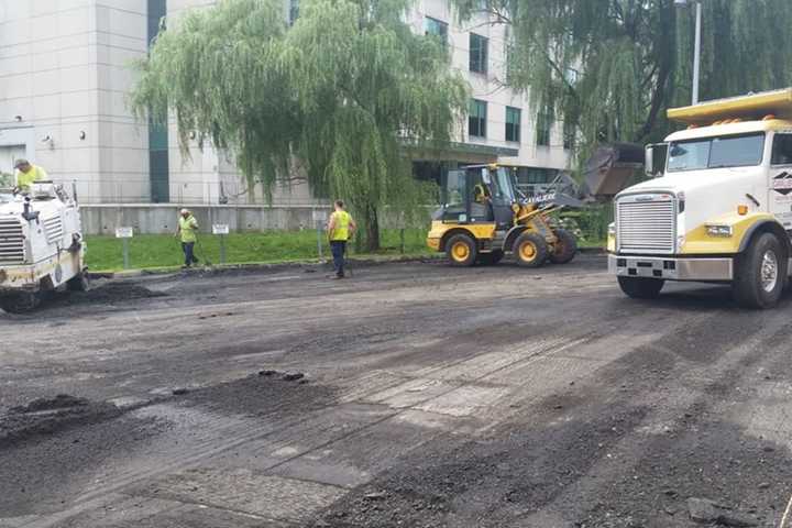 Repaving, Work On Rockland Government, Courthouse Parking Lot Ongoing