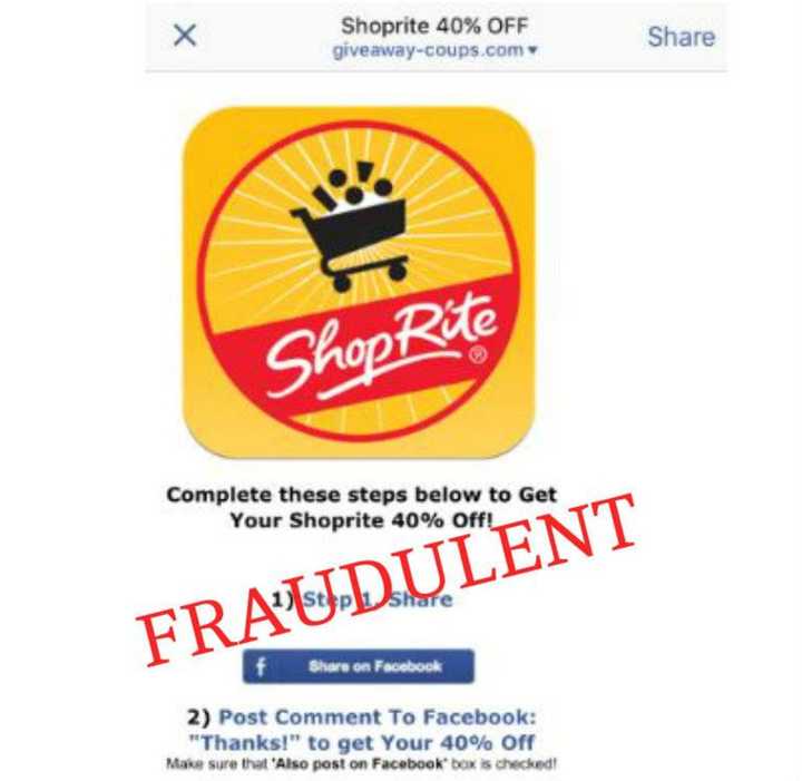 Bogus ShopRite coupon