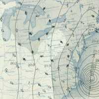 <p>A weather map from 1938 depicting the hurricane.</p>