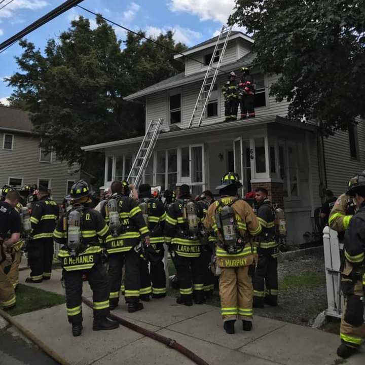 Multiple agencies responded to a Sheldon Avenue fire in Tarrytown.