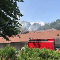 <p>The fire in Ossining was reported around 1 p.m.</p>