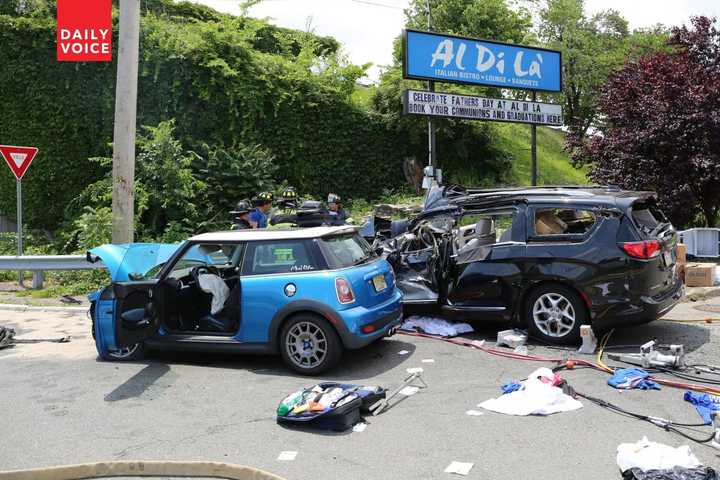 Mini Cooper Goes Airborne, Slams Into Minivan On Route 17, Critically Injures Other Driver