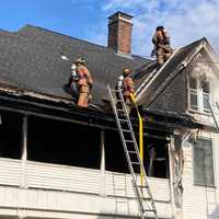 <p>An Allyn Street home suffered extensive damage when a fire broke out in Holyoke.</p>