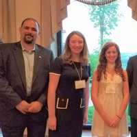 <p>Chris Graziano (center), vice president of SUEZ operations in New York, with Emma McCormack (Hastings on Hudson), Samantha Oates (Pearl River), Marc Wolf (Suffern) and Michael Calano (New Rochelle. (Not pictured Jilliian Busetto of Pomona.)</p>