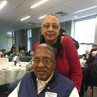 <p>Hawthorne Harris and his daughter, Corliss Harris, both of New Rochelle. Both are &quot;Army proud.&quot; Mr.Harris was wounded in Italy during World War II. Corliss Harris served in the Army and worked for the Department of Defense in Italy for many years.</p>