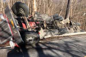 Tractor-Trailer With Thousands Of Gallons Of Fuel Overturns In Northern Westchester