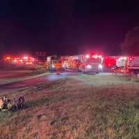 <p>First responders at the scene of the fire in Frederick County.</p>