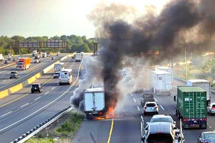 MORNING RUSH: Tractor-Trailer Fire Jams NJ Turnpike Rush Into NYC