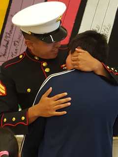 Maywood Marine Surprises Young Nephew In Math Class