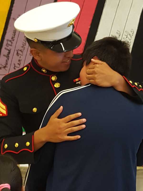 Maywood Marine Surprises Young Nephew In Math Class