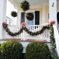 <p>Exterior of a decorated home along the Winding Through Warwick Tour.</p>