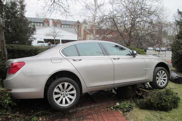 Motorist Damages Park Bench, Garbage Can After Losing Control Of BMW In Westchester, Police Say