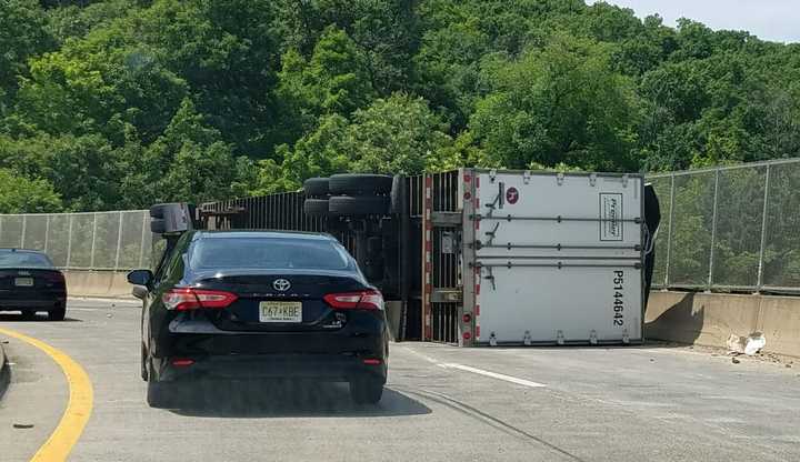 Traffic thickened quickly once NJ officials closed the overpass and Exit 66 of northbound Route 287.