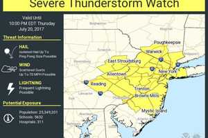 Severe Thunderstorm Watch In Effect For Westchester, Rockland