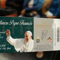 <p>A ticket to Pope Francis&#x27; service at St. Patrick&#x27;s Cathedral on Thursday. The Holy Father led a Mass on Friday in Madison Square Garden, where about 23,000 people were lucky enough to get tickets.</p>