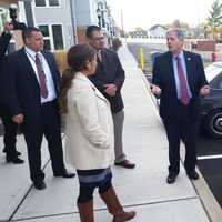 <p>Tedesco chats with Karla Norlander and Charmaine Rivera of Ingerman Housing and AJ Luna and Christian Bauer of Veteran&#x27;s Affairs.</p>