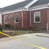 <p>The crime scene at Chase Bank in Mount Pleasant following Friday&#x27;s bank robbery.</p>