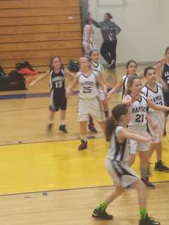 Ramsey HS Girls Varsity Basketball Team Welcomes 4th Grade Travel Team