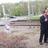 <p>Assemblyman Tom Abinanti and state Sen. David Carlucci held a news conference last spring at the Commerce Street railroad crossing in Valhalla, site of the fatal Metro-North accident. They were joined by Alan Brody, whose 49-year-old wife was killed.</p>