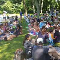 <p>Families attended a Songs for Seeds concert at the Scarsdale Pool.</p>