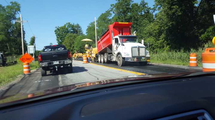 A look at roadwork on Route 44 in Pleasant Valley near the Taconic State Park on Thursday.