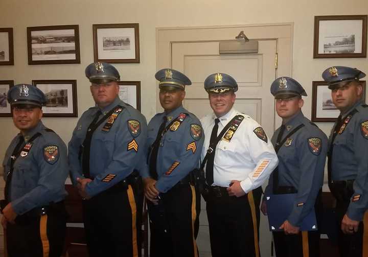 Police Chief Daniel Maye and some of Bogota&#x27;s finest.