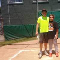 <p>Tommy Capozzi (right) won the inaugural Home Run Derby. Justin Mucci (left) placed second</p>