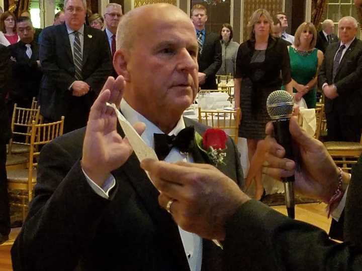 Oakland Police Chief Edward Kasper takes oath as 2017 Bergen County Chiefs Association president.