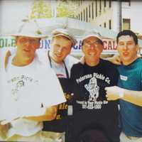 <p>Josh Nadel, second from left, with his father Howard, center, and brothers Eric, Marc and Stephen.</p>