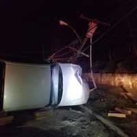 <p>One person was injured after hitting a power pole.</p>