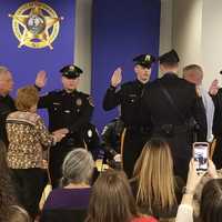 <p>Seven new recruits, one investigator and five inter-governmental transfers were sworn in Friday to the Bergen County Sheriff’s Office.</p>