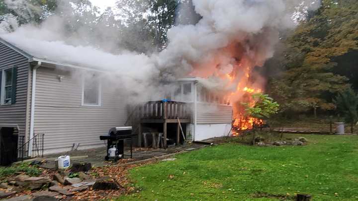 House fire on Carriage Lane.