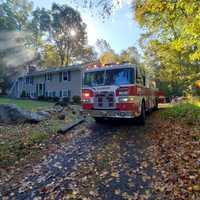 <p>The scene of the fire on Carriage Lane.</p>