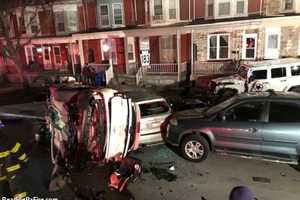 Speeding SUV Hits Car, Ignites Fire