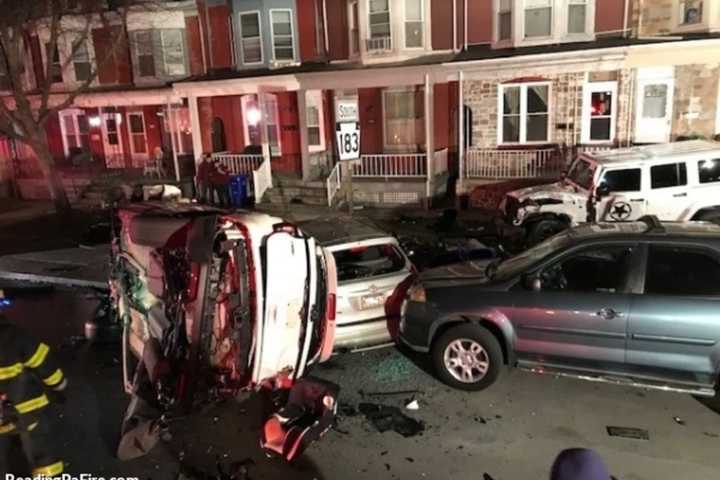 Speeding SUV Hits Car, Ignites Fire