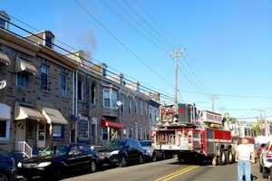 Firefighters Battle Rowhouse Blaze In Reading