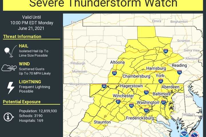 NWS Issues Severe Thunderstorm Watch In Pennsylvania