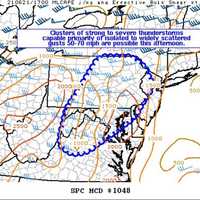 <p>Severe thunderstorm watch map of Pennsylvania.</p>