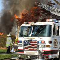 <p>A trio of Wayne fire companies doused the blaze from several angles.</p>