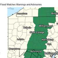 <p>Flood watch map of Pennsylvania</p>