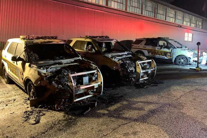 Police Cruisers 'Engulfed In Flames' At Training Academy In Pennsylvania