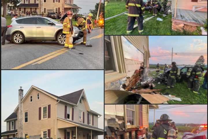 House Bursts Into Flames After 2-Car Crash In Central PA (PHOTOS)