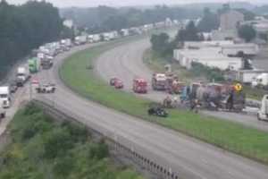 Some Lanes Reopen Following Explosive Tractor-Trailer Rollover On I-81: PennDOT