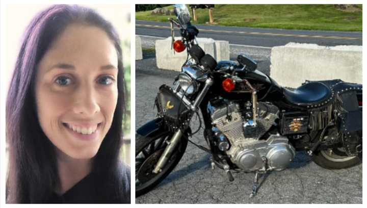 Trista J. (Myers) Dettrey and her motorcycle.